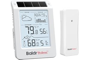 BaldrTherm Wireless Weather Station, Dual-Zone Indoor & Outdoor/Childroom Temp Humidity Monitor, Auto Smart Backlight,Temp/Hu