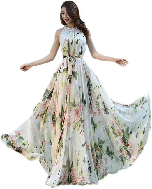 MedeShe Women's Summer Floral Long Beach Maxi Dress Lightweight Sundress at Amazon Womenâs 