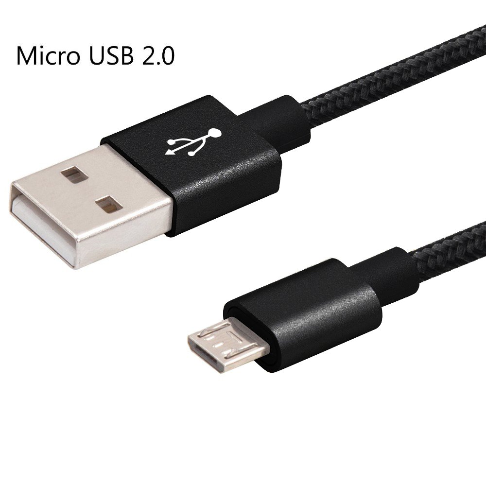 pasway 3Pack (3ft/1m 6ft/2m 10ft/3m) Micro USB Cable Nylon Braided Sync Charging Cord Wire Universal for Samsung, HTC, Motorola, Nokia, Android, and More Smartphone & Tablets (Black)