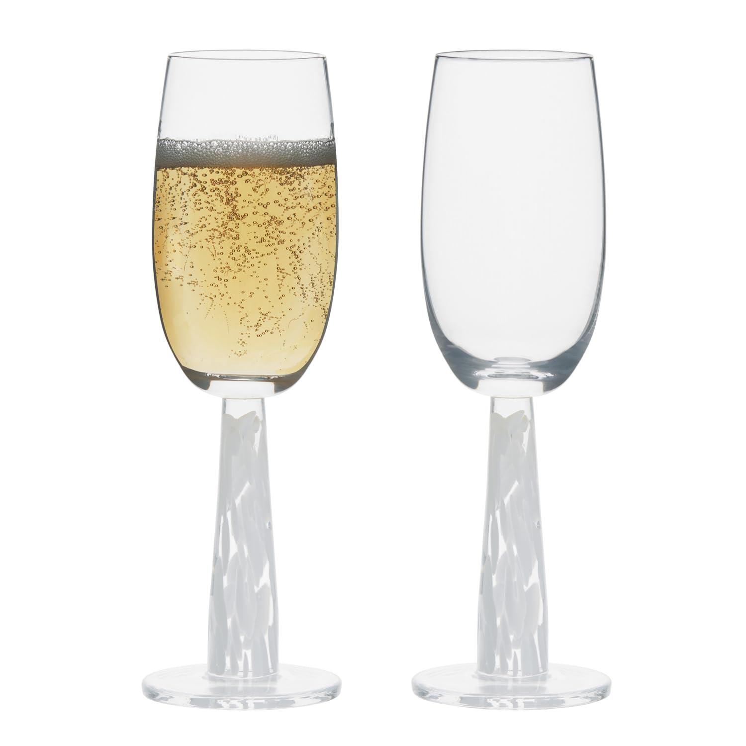 Anton Studio Designs Björn Handmade Champagne Flutes Perfect Party Tableware for Celebrations and Special Occasions - 300 ml - Clear - Set of 2 Elegant Champagne Glasses