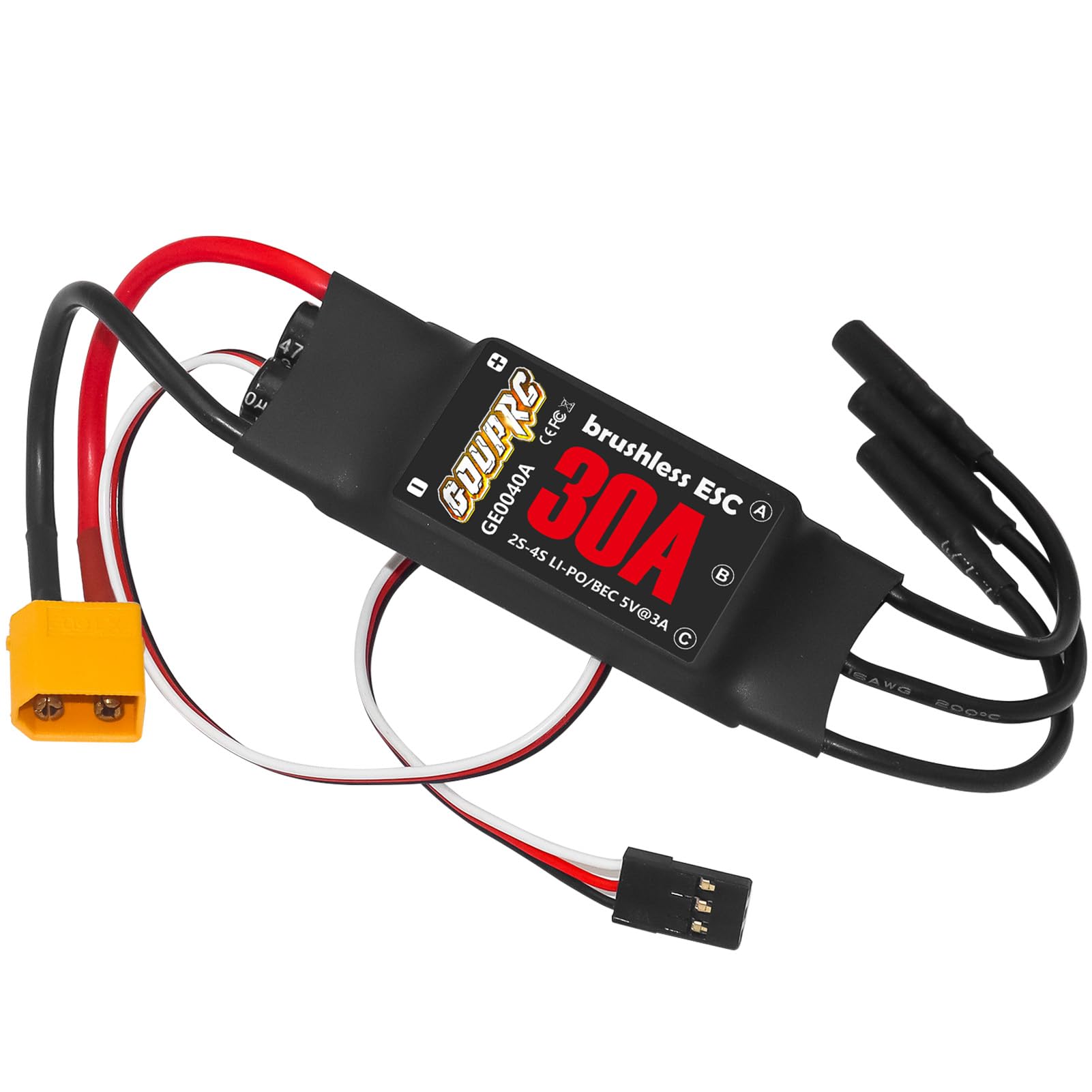 Photo 1 of GOUPRC 30A Brushless ESC 2-3S Speed Controller with 5V/2A BEC & XT60 Plugs for Drone Helicopter Fixed Wing DIY RC Multi-axis Aircraft