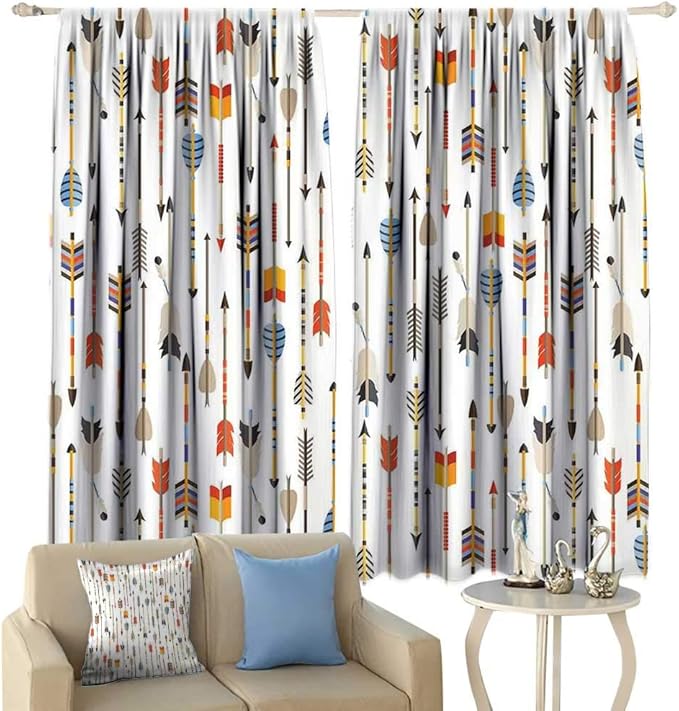 Hualidecor Arrow Decor Blackout Curtains, Colorful Arrows