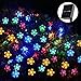 Solar String Lights Outdoor Flower Garden Light , Sungluber 21ft 50 LED Multi Color Blossom Lighting for Christmas, Garden Indoor Wedding Party Decoration Patio Light RBG Fairy