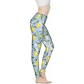 Bulopur Leopard Print Yoga Pant for Women, Sunflower Elasticity Tummy Control Workout Pants, Soft Leggings for Sports Running