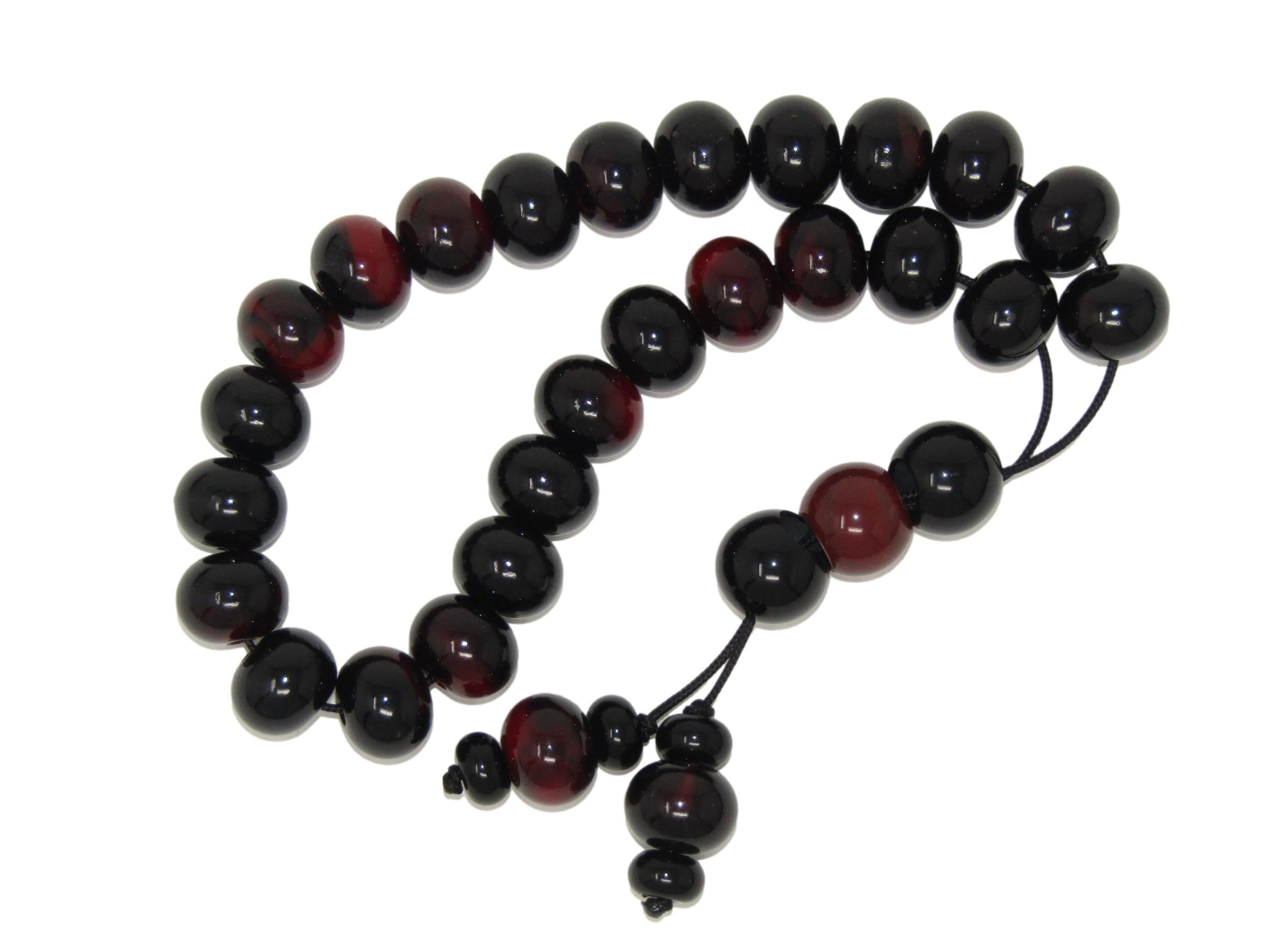 783 Greek Style Loose Strung Worry Beads Polyester and Gemstone Beads Handmade Design