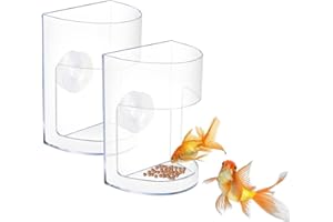 2Pcs Fish Tank Feeder - Clear Aquarium Feeding Tube with Suction Cups, Fish Food Dispenser for Round Bowls & Rectangular Tank