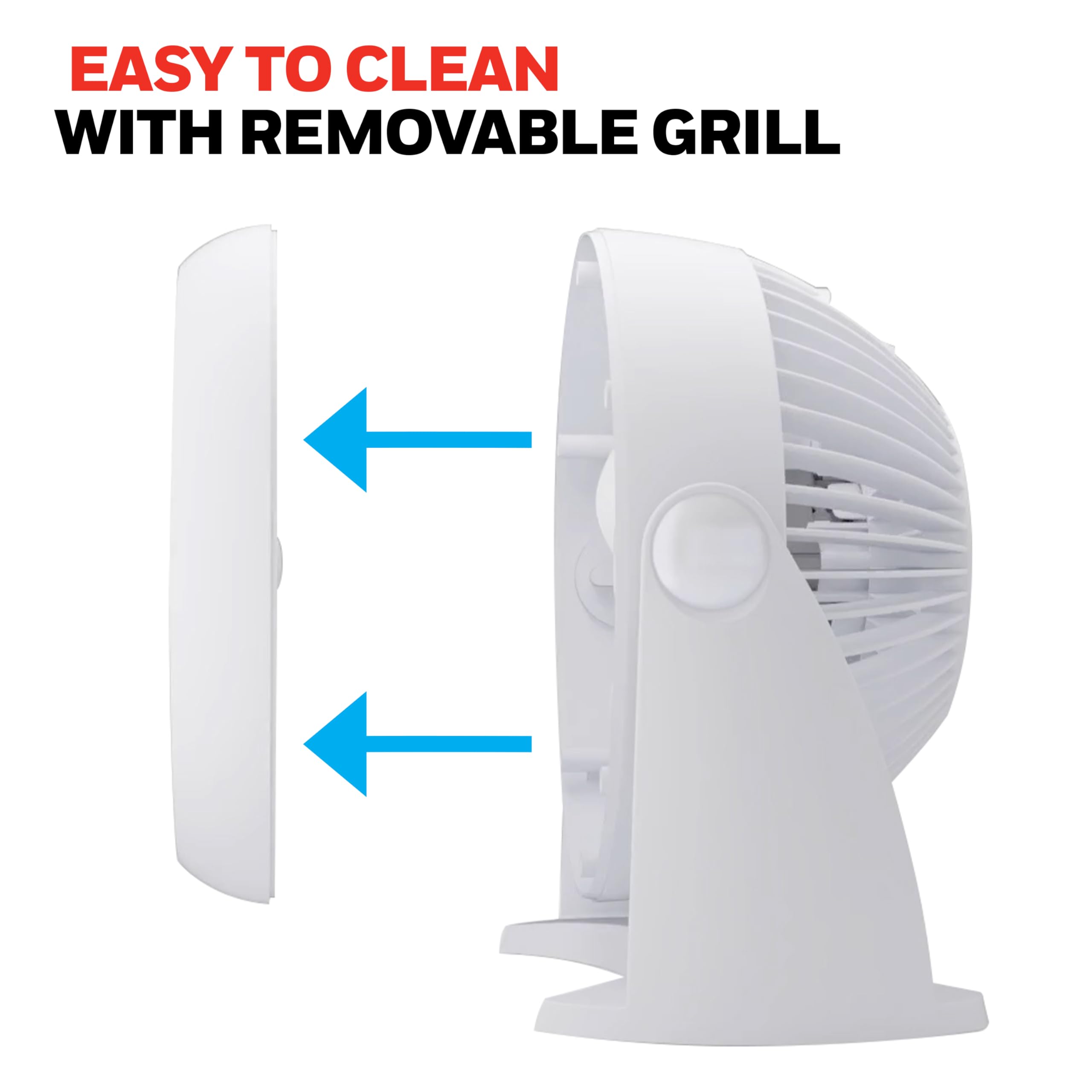 Honeywell TurboForce Air Circulator, Small Tabletop Fan, Quiet Personal Fan for Home or Office, 3 Speeds, 90 Degree Pivoting Head, White, HT-904