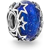 Pandora Galaxy Blue & Star Murano Charm Bracelet Charm Moments Bracelets - Stunning Women's Jewelry - Gift for Women - Made with Sterling Silver