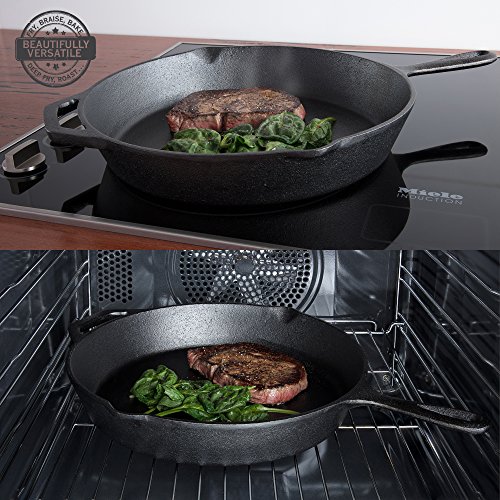Fresh Australian Kitchen 12" Cast Iron Skillets Nonstick Pre Seasoned