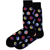 Hot Sox Yin Yang Socks, Black, 1 Pair, Men Shoe 6-12.5
