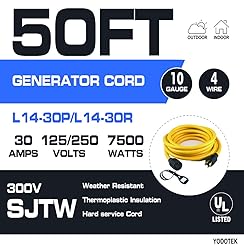 50 FEET Heavy Duty Generator Locking Power Cord