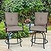 Patio Swivel Chairs Set of 2, Swivel Dining Chairs, Bar Height Chairs with Arms and Seat Cushions