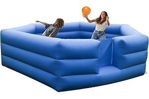 DVREUGDE 15FT Gaga Ball Pit with Air Blower 3-Layer Fence and 3.5ft high Inflatable Gagaball Court for Party Indoor Outdoor Activity Easy to Setup