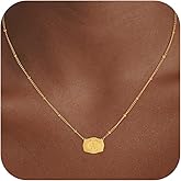 C-leen Initial Necklaces for Women - 14K Gold Plated/Silver Initial Letter Pendant Necklaces with Embossed Belt Buckle, Personalized Necklace for Women Trend Jewelry