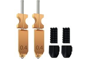 HYSIPRUI for AD5X Upgraded 0.4mm Hotend Nozzles 2 Packs 3D Printer Assembled Extruder Kits- All Metal Hot End/Printhead Replacement with Detachable Nozzle, Extra 2PCS Silicone Sock+ 2PCS Nozzle Brush