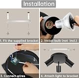 Dehobo Ceiling Spotlight Indoor Matt Black 3 Light GU10 Industrial view 6