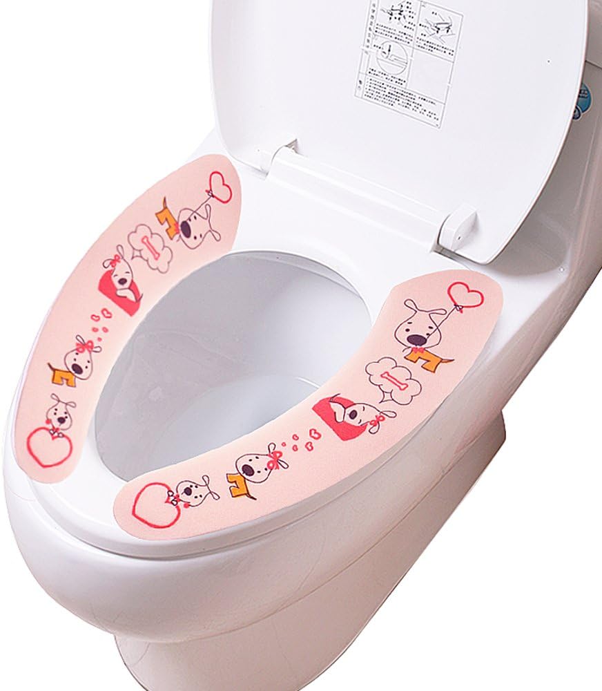 YINYI Cartoon Lovely Toilet Seat Cover Pads (Pink Dog Pattern) Warmer Children Potty Seat Cover Cushion Bathroom Washable Health