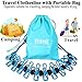 ITOWE Travel Elastic Clothesline Camping Clothes Lines Adjustable Clothes Rope with 12pcs Clothespins Portable Clothesline with Clips for Outdoor Wind-Proof Clothesline Indoor Clothes Lines Blue