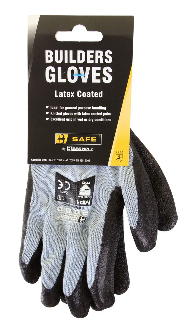 BUILDERS LATEX GLOVE BLACK EXTRA LARGE