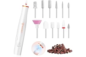Modelones Electric Nail Drill, 14 Pcs Cordless Nail File with LED Light for Acrylic Gel Dip Powder Nails, Professional Nail Efile Kit with Nail Drill Bits & Sanding Bands for Quick Manicure Pedicure