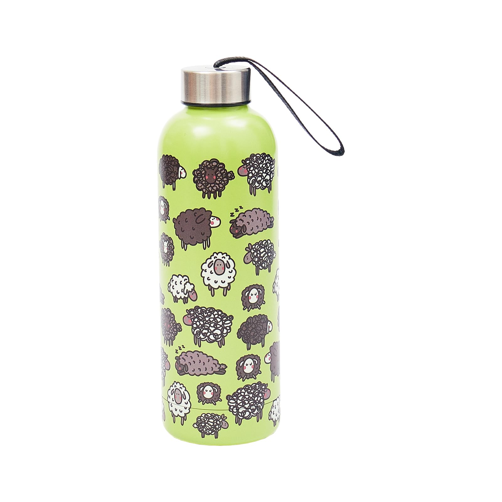 Eco Chic Reusable Thermal Bottle Stainless Steel Leakproof Insulated Water Bottle (Cute Sheep Green)