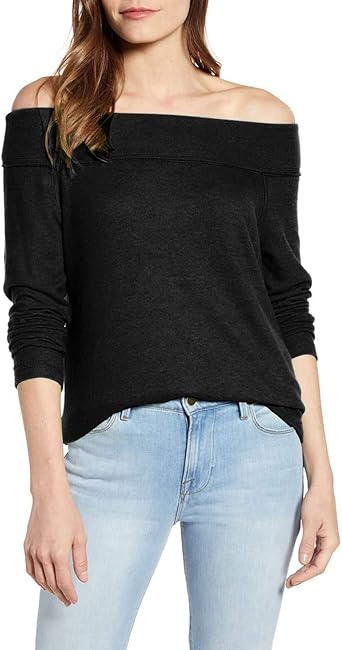 cute black off the shoulder tops