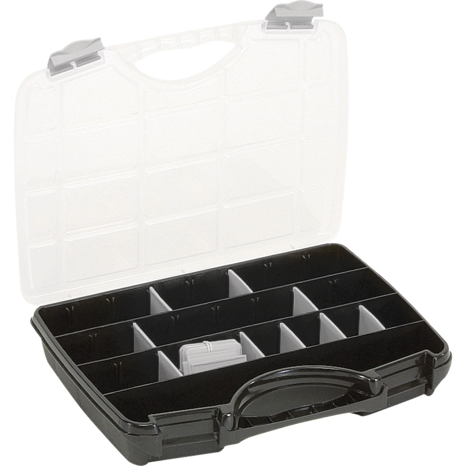 raaco 715355 "45" Plastic All-purpose Case, Black/Transparent/Silver, 312 x 238 x 51 mm