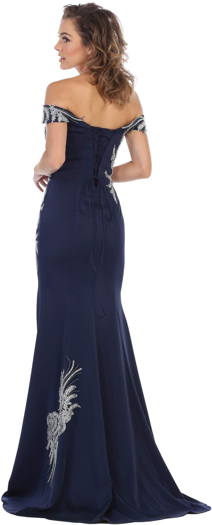 Formal Dress Shops, Inc FDS7712 Off The Shoulder Lace Up Evening Gown