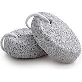 Natural Foot Pumice Stone for Feet, Borogo 2-Pack Lava Pedicure Tools Hard Skin Callus Remover for Feet and Hands - White&Red