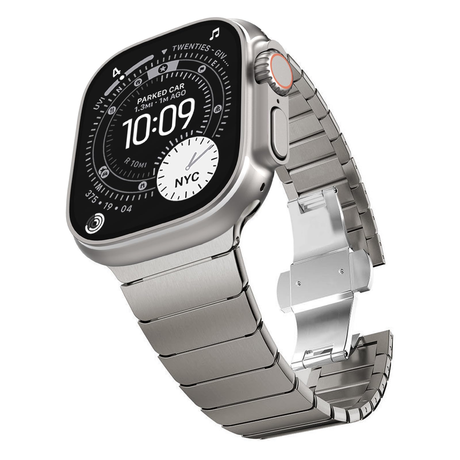 KADES 42mm(series 10 11) 41mm 40mm 38mm Metal Strap Compatible with Apple Watch, Solid Stainless Steel Link Bracelet Replacement Band for iWatch Series 11 10 9 8 7 6 5 4 3 2 1/ SE 3 2 1, Titanium