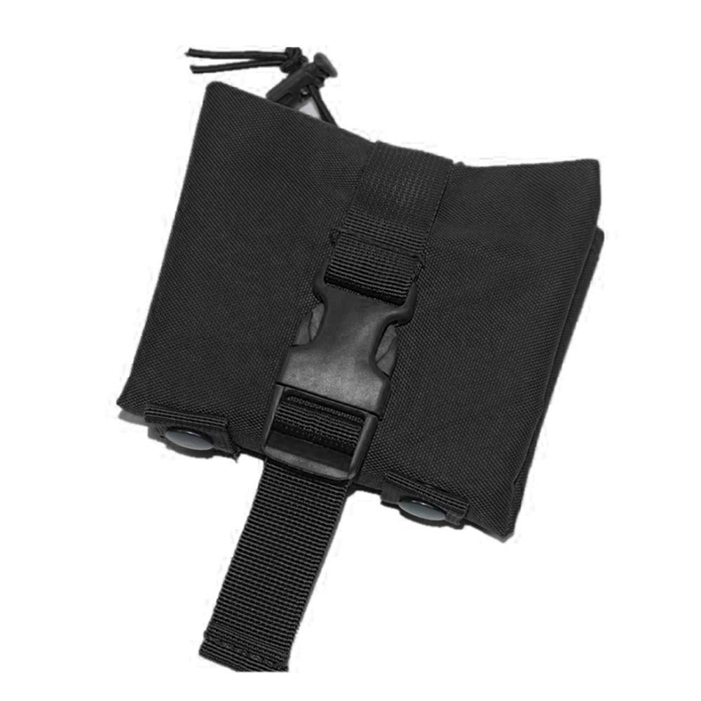 Tactical Molle Pouch, Molle Magazine Dump Pouch Drawstring Ammo Holster Bag Waterproof 600D Folding Molle Bag for Outdoor Hiking Camping Hunting (Black)