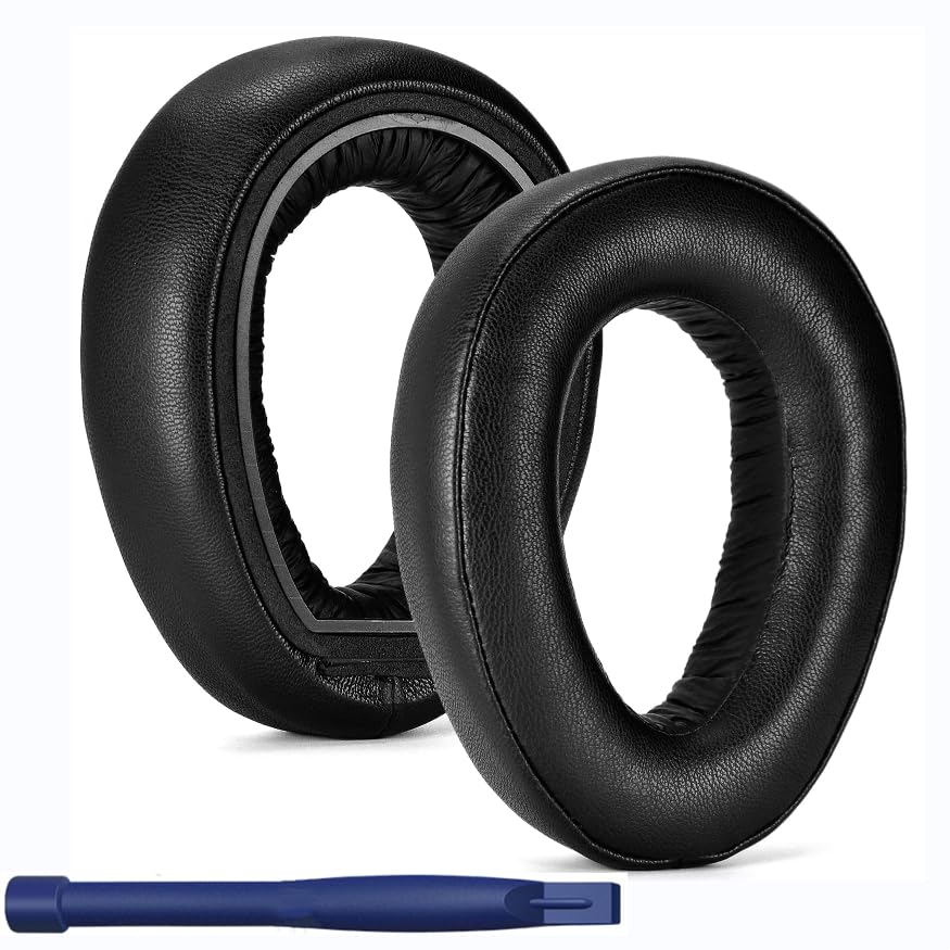 HATOFES Soft Protein Leather Replacement Ear Pads for Sennheiser PXC 550 PXC 550-II Wireless MB 660 Series Headphones Ear Cushions, Headset Earpads, Ear Cups Repair Parts (Black, 1 Pair)