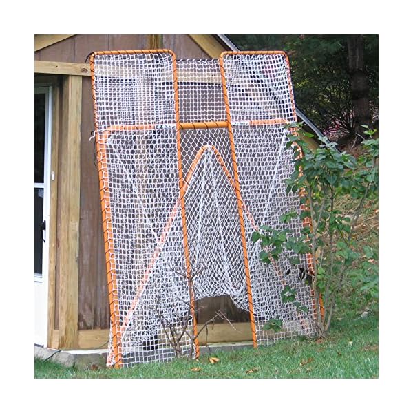 EZGoal Lacrosse Folding Goal with Backstop and Targets, Orange, 6' x 6