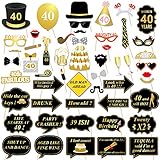 40th Birthday Party Photo Booth Props (53Pcs) for