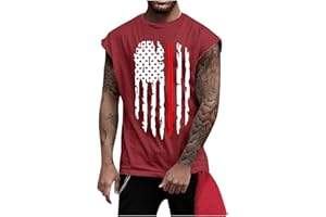 Ymosrh Men's Tank Top Flag Tank Shirts 4th of July Sleeveless Muscle Shirt Graphic Gym Workout Patriotic Tee, S-4XL