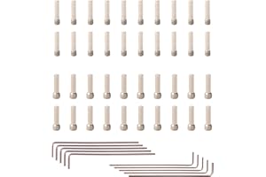 Rchobbytop Steel Screw Shaft M3x2.0x12mm (20pcs) & M4x2.5x12mm (20pcs), 1.5mm (5pcs) & 2mm (5pcs) Hex Key for Axial RC4WD HPI Arrma MST Team Associated Traxxas RC Crawler Truck Buggy