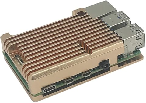 Kurphy para Raspberry Pi Raspberry Pi 4 Modelo B Armadura de Aluminio Carcasa de Aluminio Caja de Repuesto Dorada Piezas