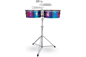 Latin Percussion Tony Succar Signature Timbale - Rainbow Chrome - Black Chrome Hardware