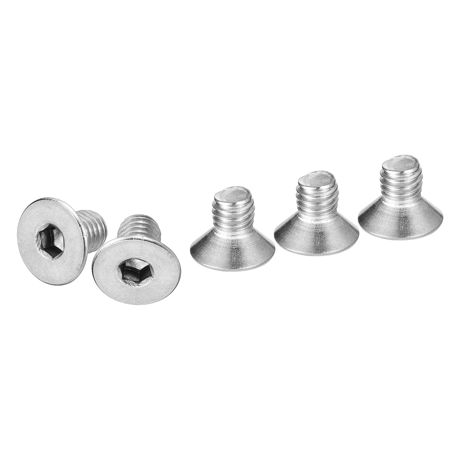 DTGN M5-0.8 x 8mm Flat Head Socket Cap Screws, 40 Pack 304 Stainless Steel Hex Socket Flat Head Screws, Full Thread, Countersunk Bolts