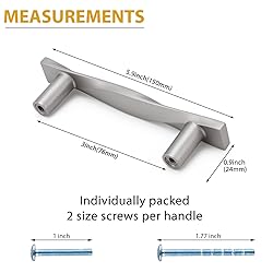 Rergy 20 Pack Brushed Nickel Cabinet Pulls Silver
