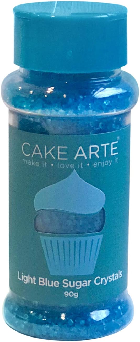 Light Blue Sugar Crystals Edible Cake Decorating Sprinkle Perfect Toppings for Cupcakes, Cake Pops -90g