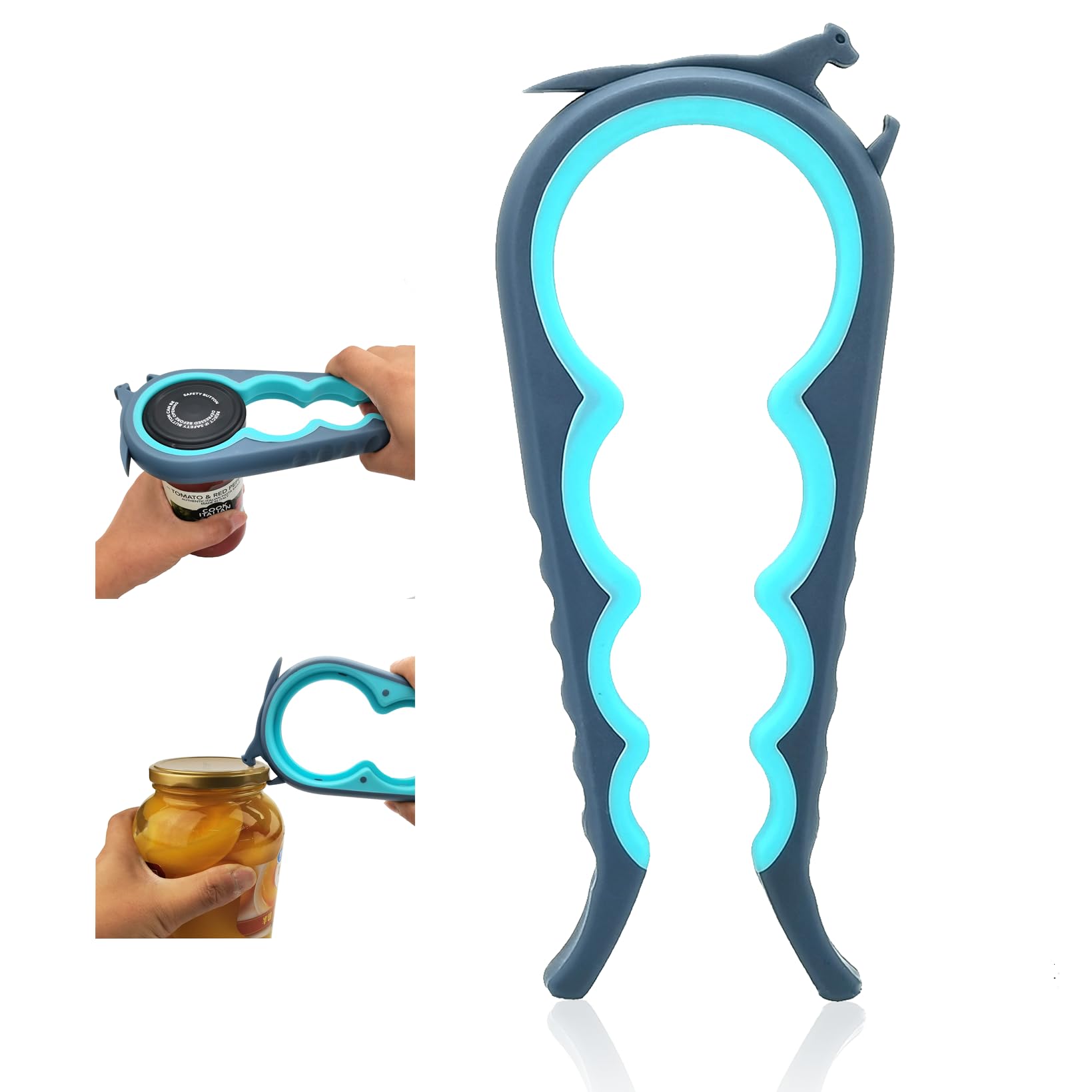 Otstar Jar Opener Bottle Opener and Ring Pull Can Opener for Weak Hands Arthritis Hands, Elderly