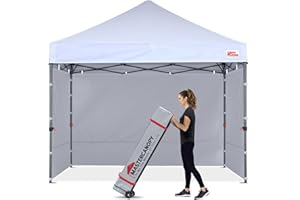 MASTERCANOPY Heavy Duty Pop-up Canopy Tent with Sidewalls (10x10,White)