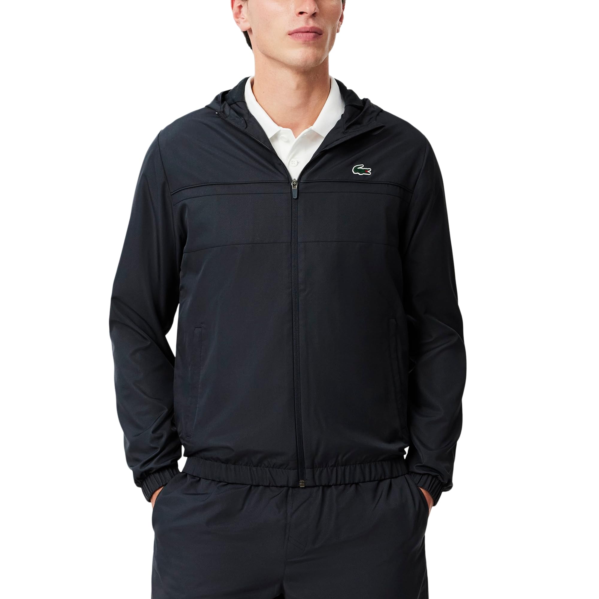 Lacoste Men’s Sport Water-Repellent Sport Track Jacket, Graphite/Graphite, 5X-Large