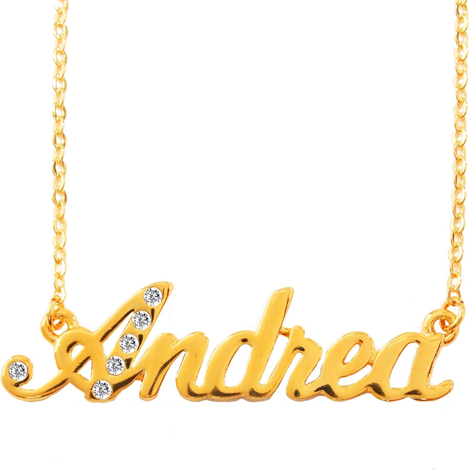 Andrea Name Necklace 18K Gold Plated Personalized Dainty