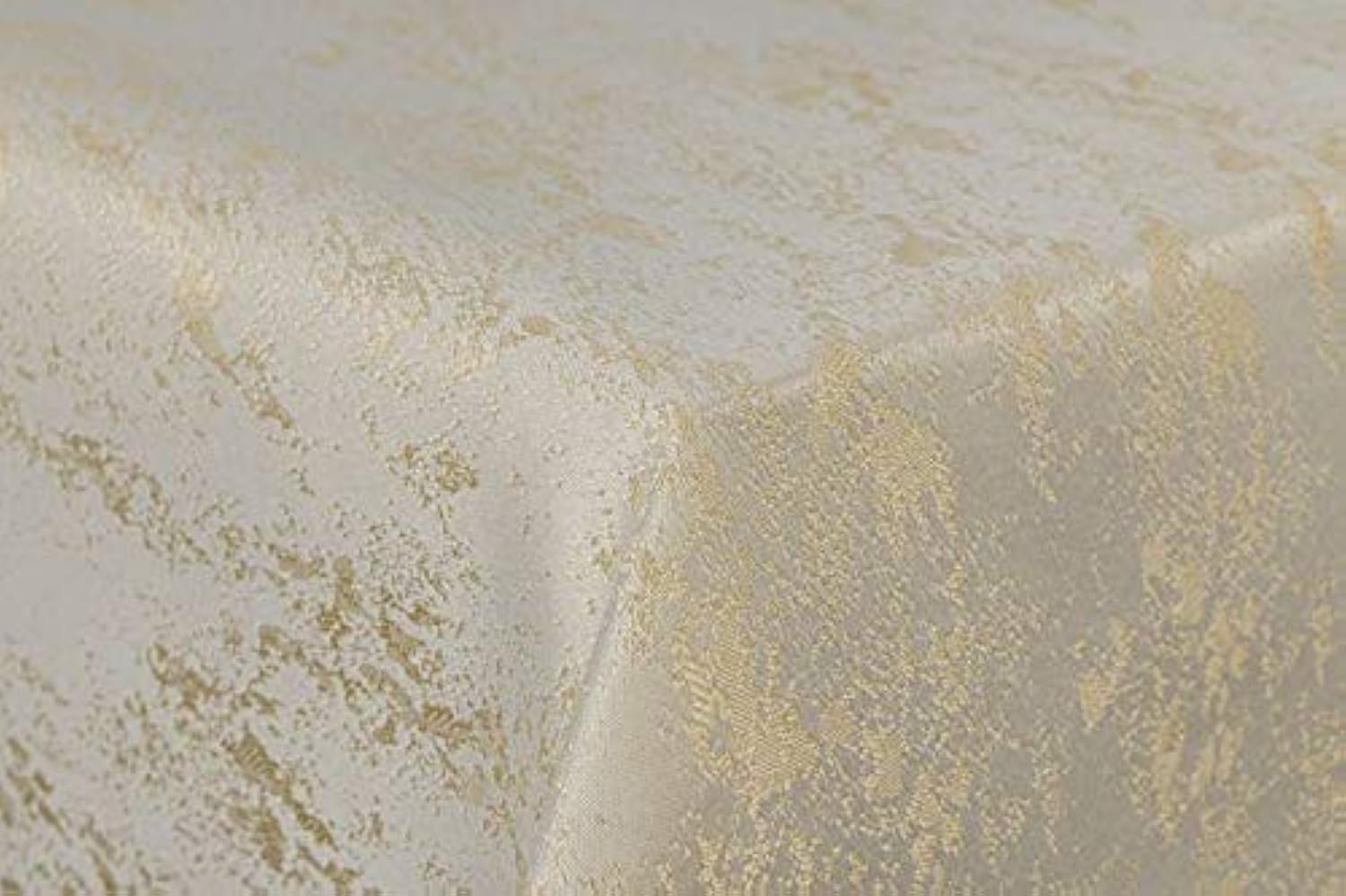 First-Tex Tablecloth Damask Jacquard Brilliant Mottled 180 round Cream/Champagne