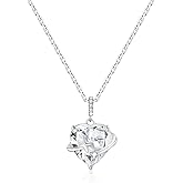 SUNFEEL 925 Sterling Silver Heart Necklace, Dainty Heart Shape Cubic Zirconia Necklaces for Women Trendy Jewelry Gifts for Mom Wife Girlfriend Bridesmaids for Wedding Prom Anniversary Birthday