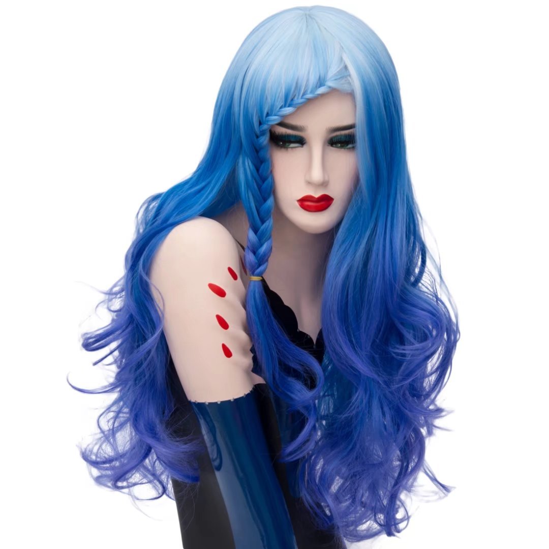 Buy Cosplaza Waterfall Braid Long Wavy White Roots Cosplay Wig