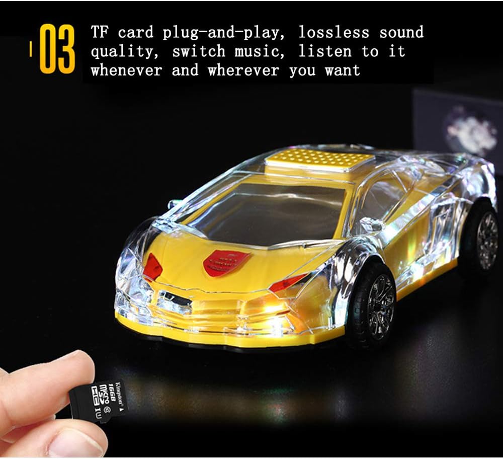 Amazon ナイトライト Bluetoothスピーカー ポータブル Ledカラフルライト 重低音強化fmオーディオ 内蔵マイク付き Usb Sd Tf対応 おしゃれなスポーツカースタイリング ブルー 078 436 Flabey パソコン 周辺機器 通販