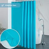 Furlinic Shower Curtain 244x200 cm Teal Mould Proof Waterproof 16 Hooks view 5